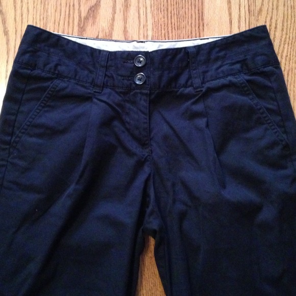 Lands End Canvas Black Cropped Pants Size 2 - Picture 2 of 4