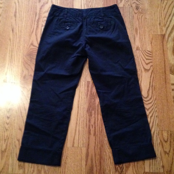 Lands End Canvas Black Cropped Pants Size 2 - Picture 3 of 4