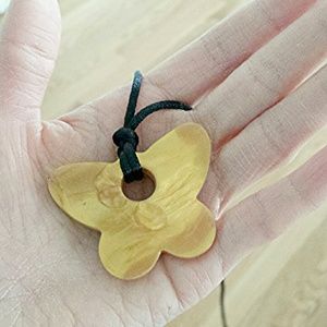 Gold Butterfly silicone teething pendant necklace