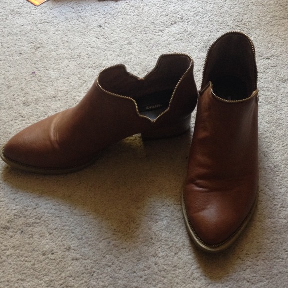 Forever 21 Faux Leather Brown Booties size 10