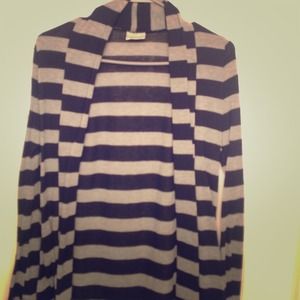 Black & gray striped cardigan