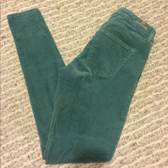Lauren Conrad corduroy light green skinny jeans 6