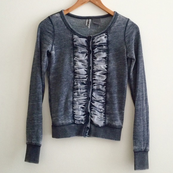 Buckle Sweaters - { S A L E } Faded Blue Burnout Cardigan