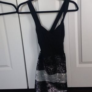 ASOS sexy sequin black dress Size XS, uk 6