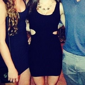 Black bebe dress with cutouts!