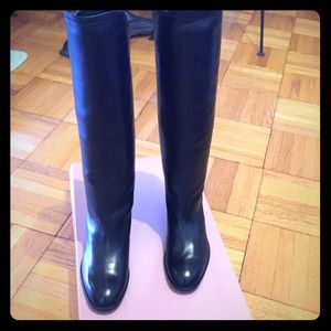 Black leather tall riding boots for sale!