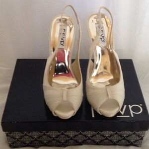 RSVP Ivory Satin Heels