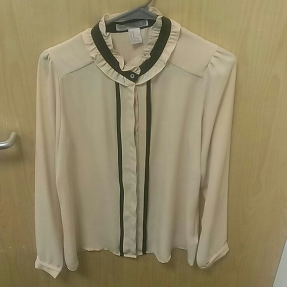 Cream button down shirt