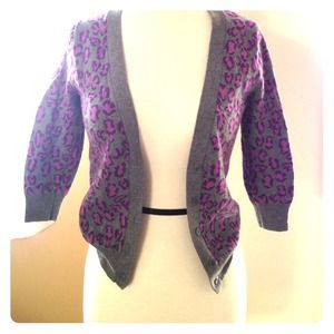 Funky purple cheetah print cardigan from Delias