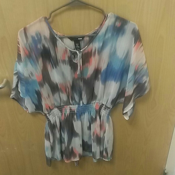 Multi colored pastel flowy shirt