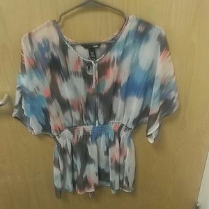 Multi colored pastel flowy shirt