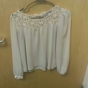 Tan shirt with lace