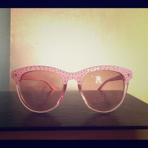 Pink cateye jeweled sunglasses