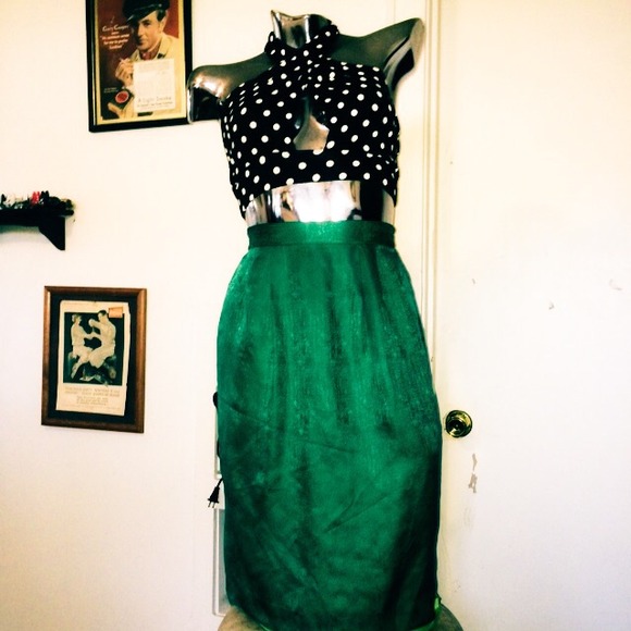 100% silk vintage pencil skirt
