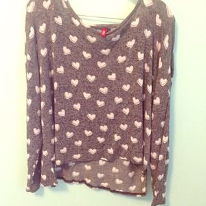 H&M Heart Print Lightweight Sweater