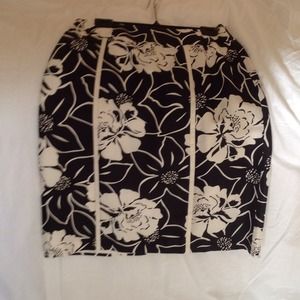 Black & White Silk Skirt