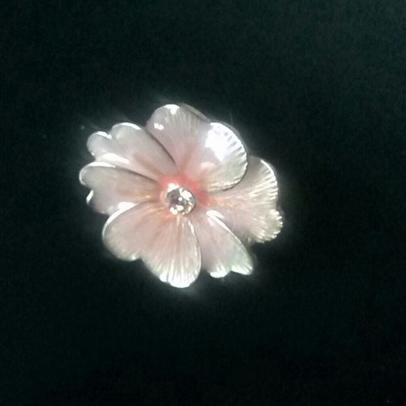 Pink and gold flower ring