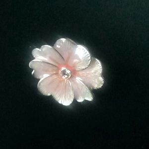 Pink and gold flower ring