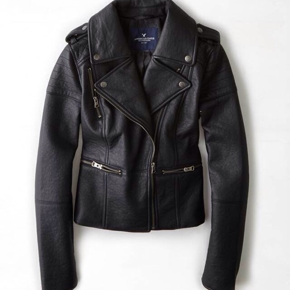 American eagle quilted faux leather jacket