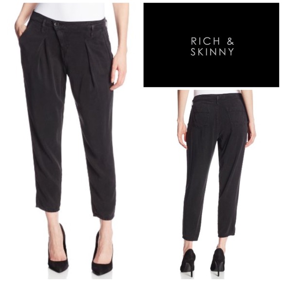 Rich & Skinny Pants - Rich & Skinny Black Crop Trousers