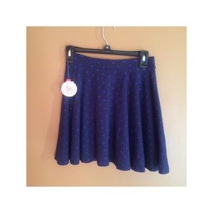 navy polka dots skirt