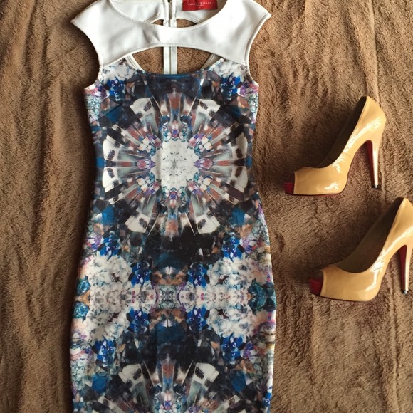 AKIRA Dresses & Skirts - AKIRA Red Label. Graphic Diamond Bodycon Dress