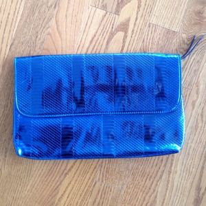 Bags - Metallic Blue Clutch Bags - Metallic Blue Clutch