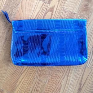 Bags - Metallic Blue Clutch Bags - Metallic Blue Clutch