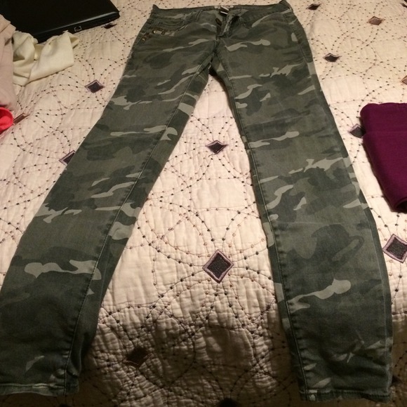 Army print jeans