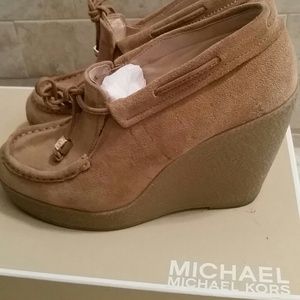 Michael kors suede platform booties