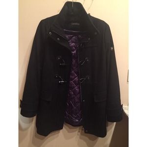 CALVIN KLEIN coat w/ detachable faux fur top