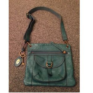 Fossil Turquoise Large Satchel Bag