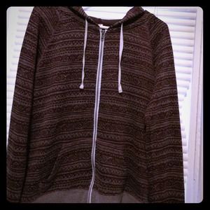 Zine Zip Up Maroon Sweater