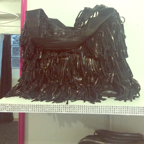 Black Fringe Purse
