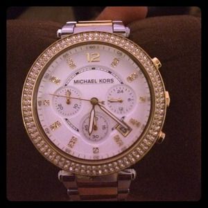 Michael Kors Parker chronograph watch gld/slv