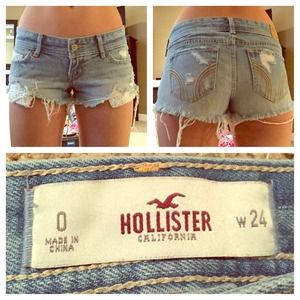 Distressed Lace Pocket Hollister Shorts