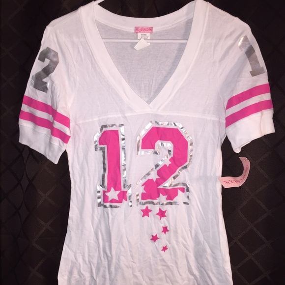 NWT White Pink and Silver Jersey Tee