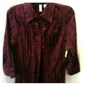 Burgundy button down top