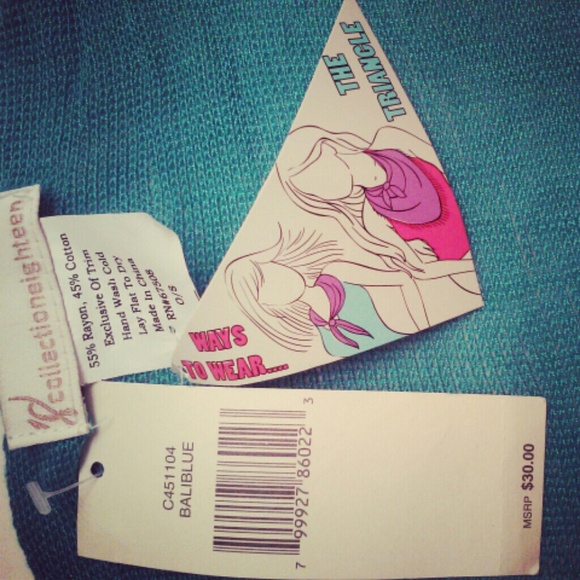 Turquoise boho beaded shall - Picture 4 of 4