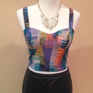 Colorful top with padded cup