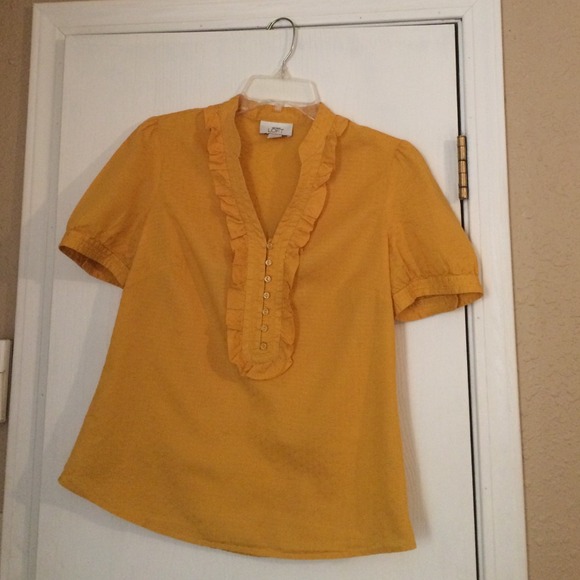 Mustard  short sleeve blouse