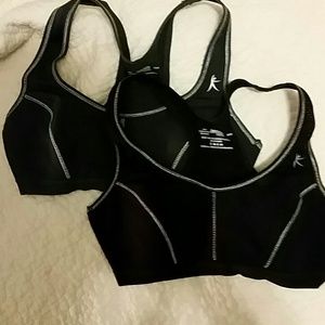 Two Danskin Sports Bras One Grey, One Black Small