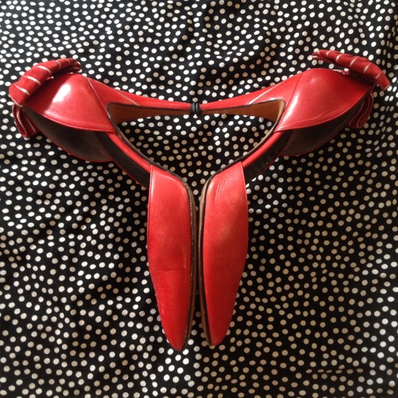 4X🌀HP! ⭐Vintage Italian GAROLINI bow heel pumps - Picture 3 of 4