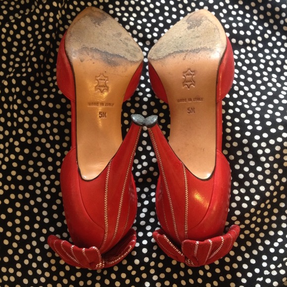 4X🌀HP! ⭐Vintage Italian GAROLINI bow heel pumps - Picture 4 of 4