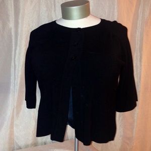 3 button 3/4 sleeve black cardigan