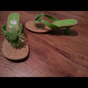 Green Fioni sandals. Size 8
