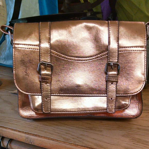Gold Metallic Messenger Bag IUCN Water
