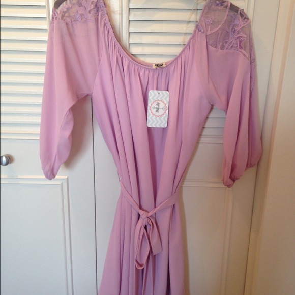 Dresses & Skirts - Purple and lace dress