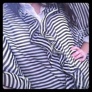 Black and White see through Poncho Cape