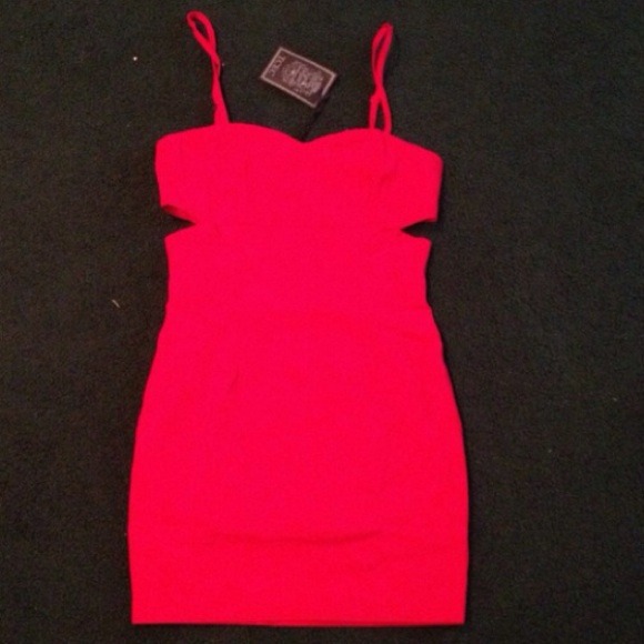 Red Cutout Dress and Black & Gold Statement Bundle